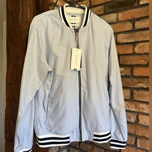 Denim & Flower Sky Blue Bomber Jacket